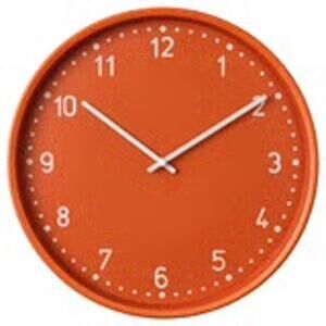 IKEA BONDIS 15-Inch Orange Wall Clock with Silent Accurate Timekeeping